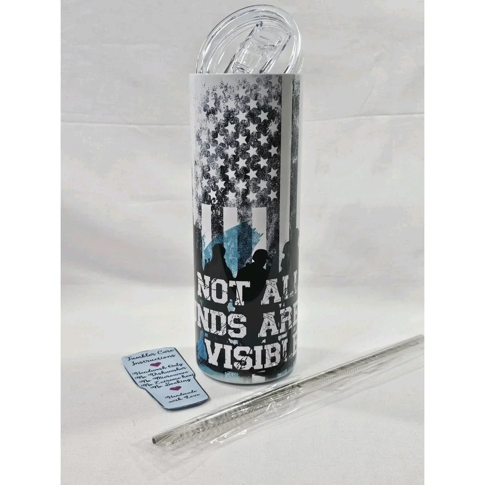 Pain Wounds Health American Flag 20Oz Tumbler Travel Insulated Patriotic Support